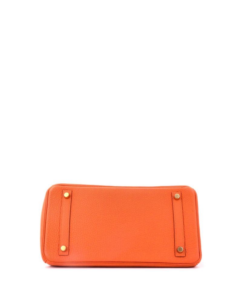 Pre-Owned Hermes Birkin 30 Handbag Orange Togo with Gold Hardware