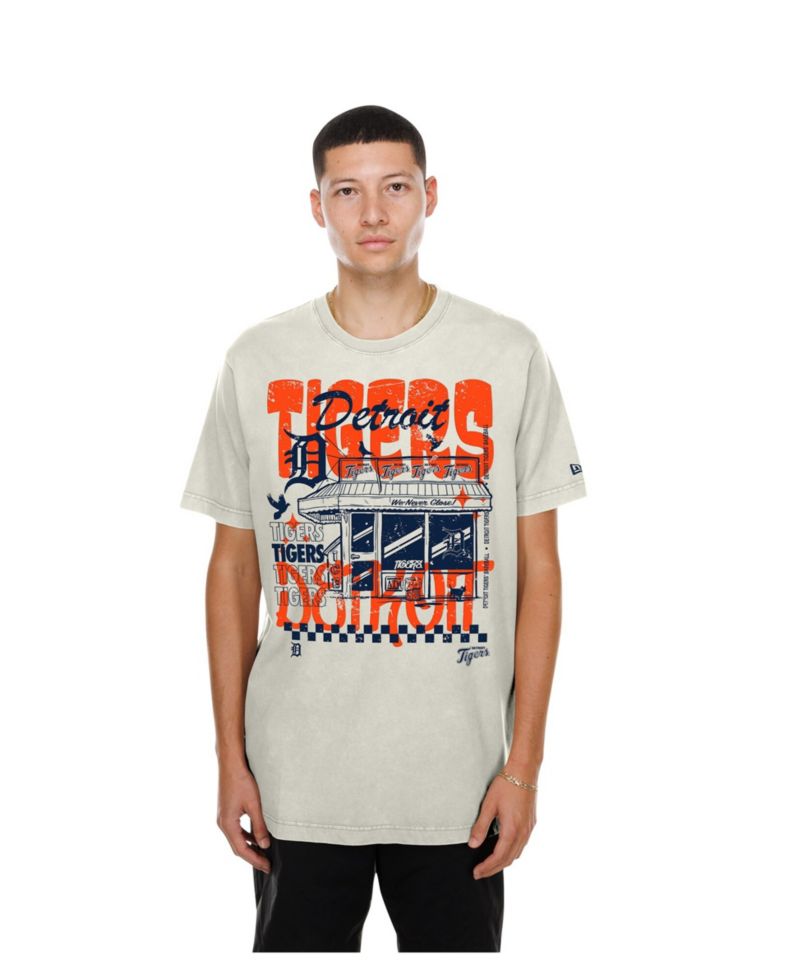 Men's Cream Detroit Tigers Injection Lifestyle Foodie Fashion T-Shirt