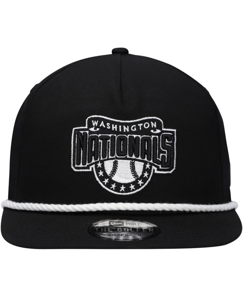Men's Black Washington Nationals Golfer Snapback Hat