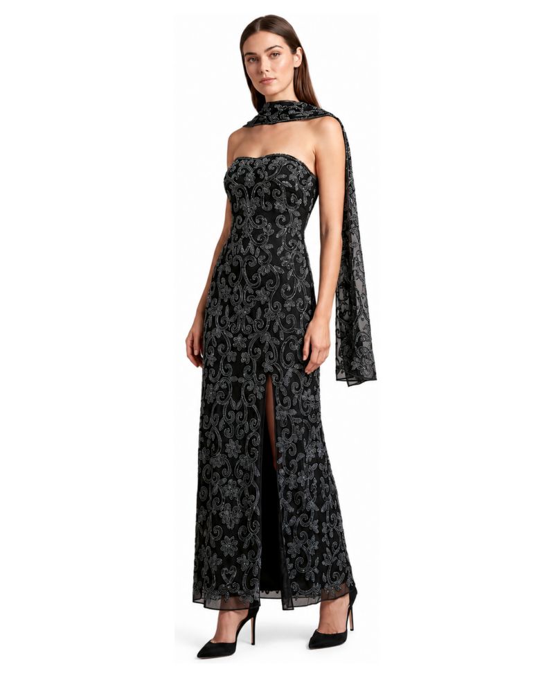 Women's Strapless Beaded Gown