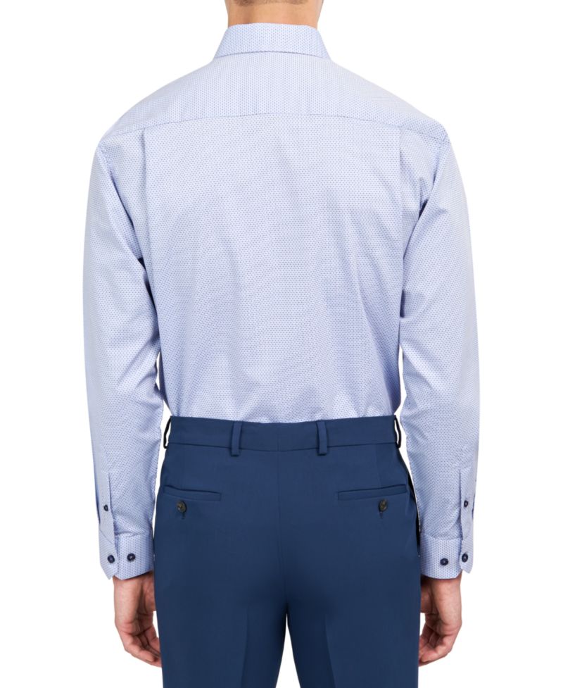 Men's Regular-Fit Dobby Dot-Print Dress Shirt