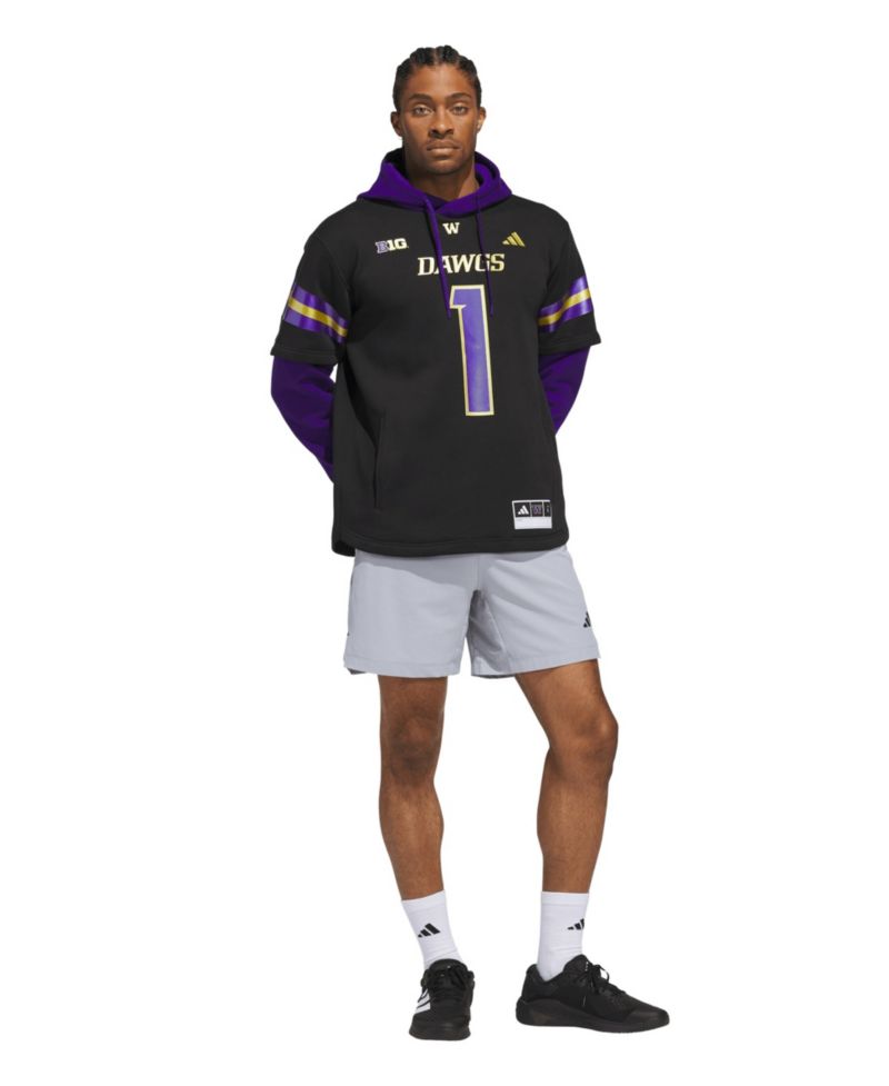 Men's Black Washington Huskies Dawgs Strategy Jersey Hoodie