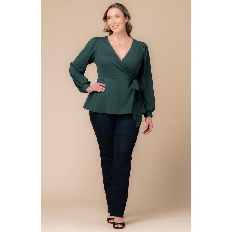 Plus Size Natasha Long Sleeve Wrap Top