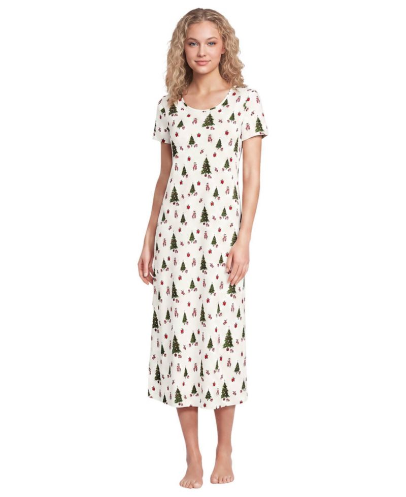 Women's Cotton Short Sleeve Midcalf Nightgown