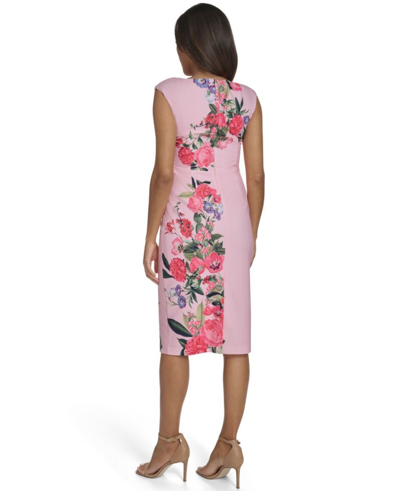 Petite Draped Bodice Midi Dress