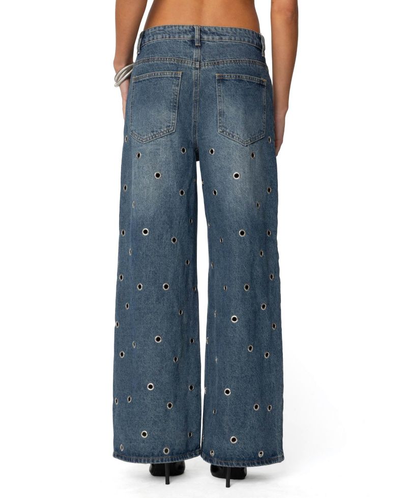 Women's Jainie Grommet Low Rise Jeans