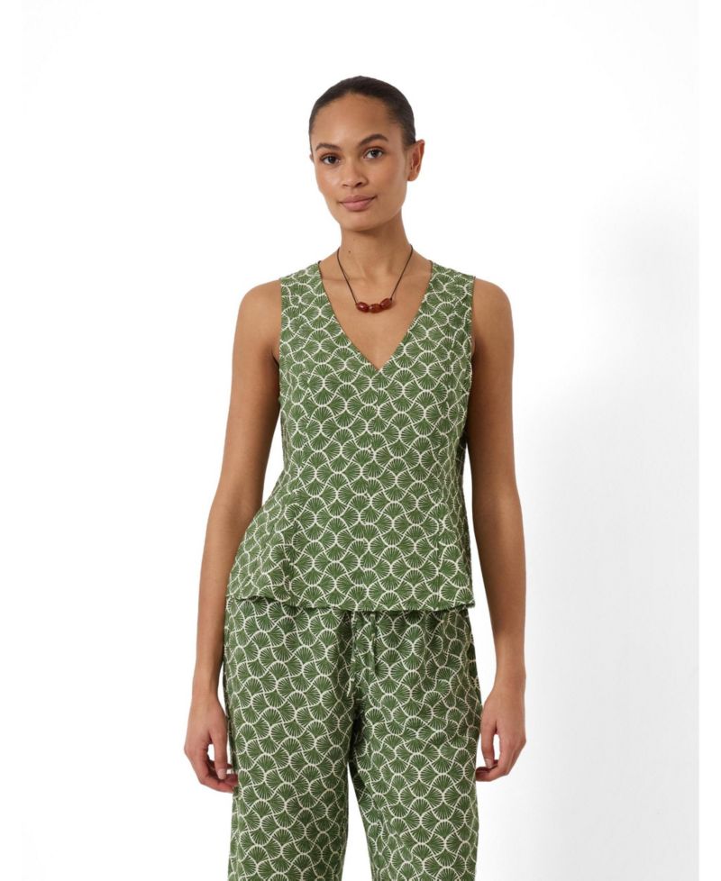 Women's Sybil V-Neck Air Flow Godet Top