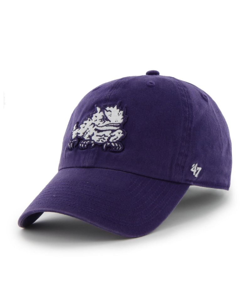 Men's and Women's '47 Purple TCU Horned Frogs Mascot Clean Up Adjustable Hat
