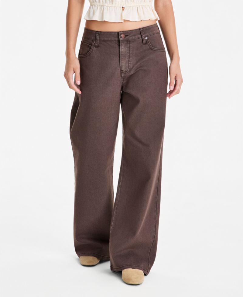 Petite High-Rise Wide-Leg Colored Jeans