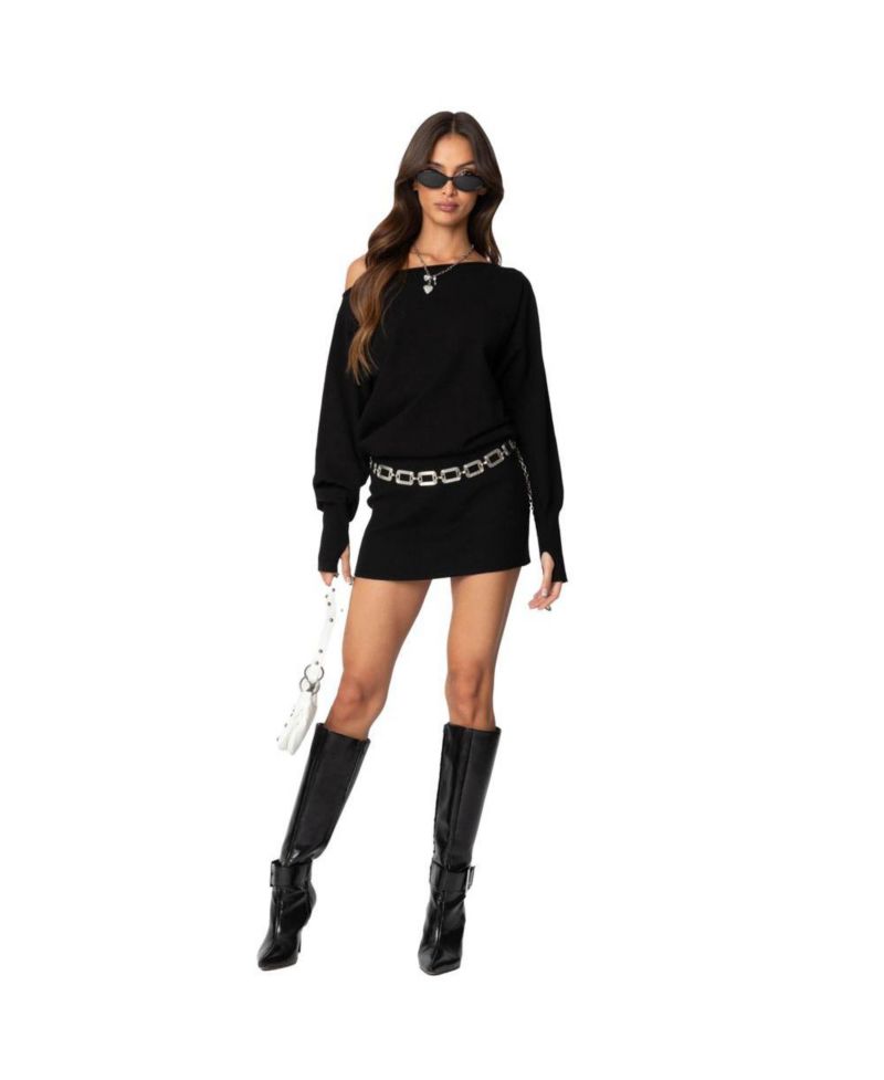 Women's Eve Off Shoulder Knit Mini Dress