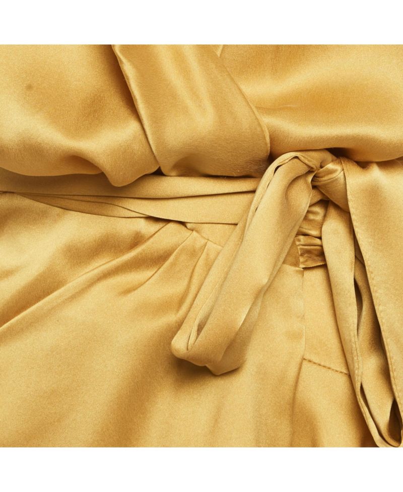 Women's Silk Wrap Ruffle Mini Dress