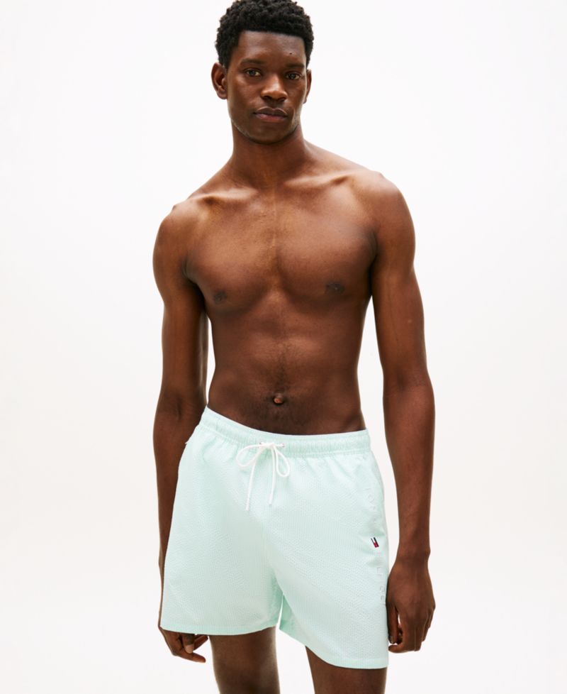 Men's Drawstring Zip Pocket Swim Trunks