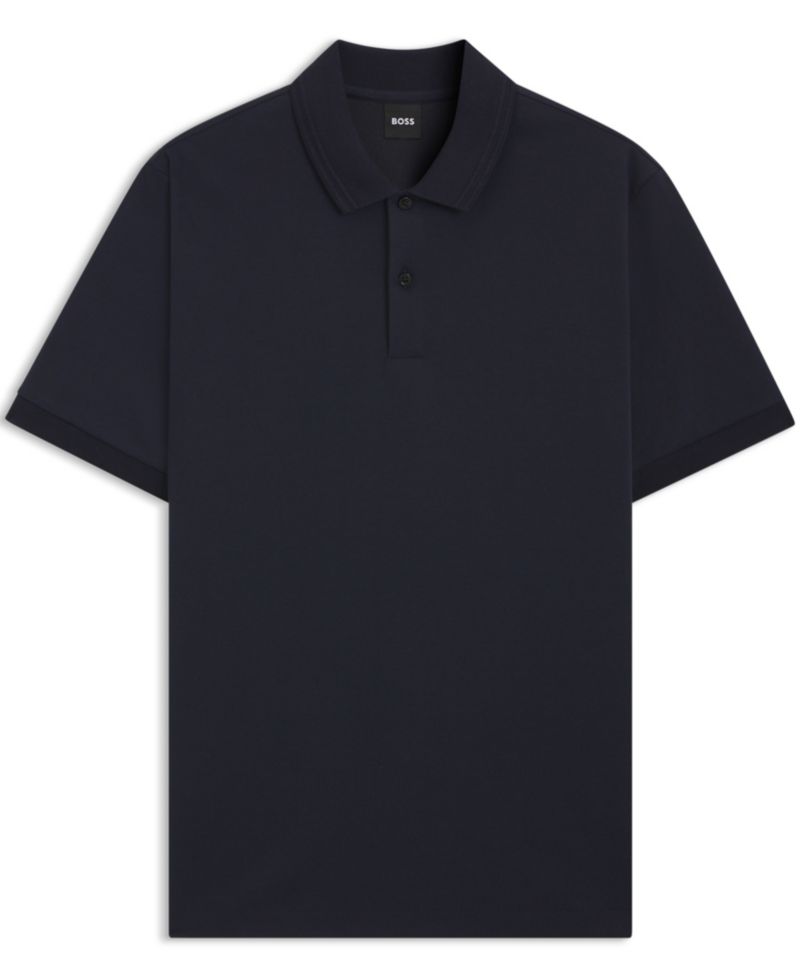 Men's Monogram Under Placket Cotton-Blend Polo Shirt