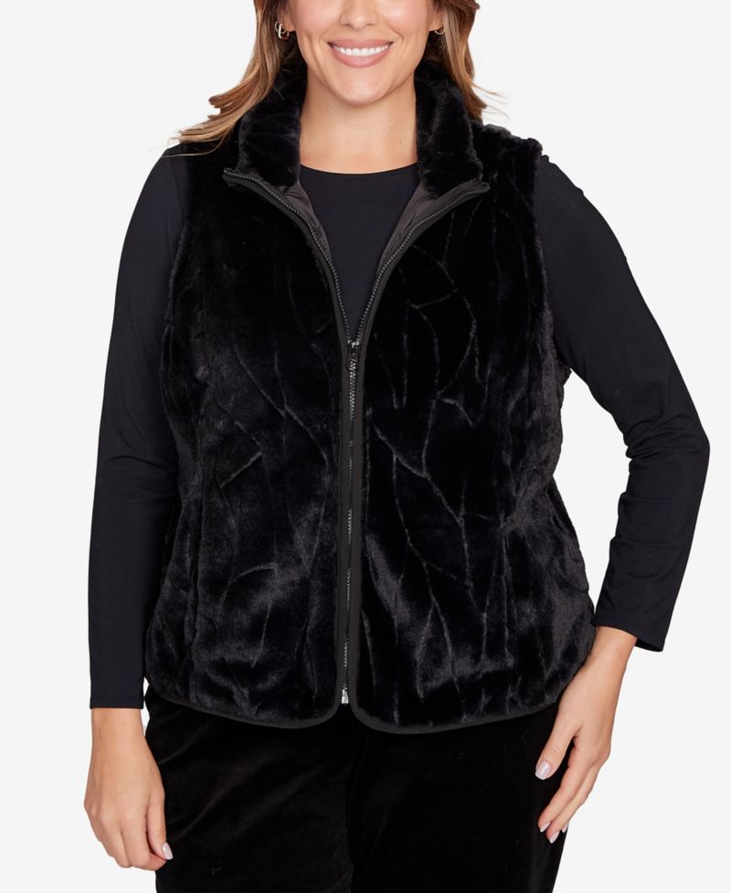 Plus Size Solid Polyester Vest