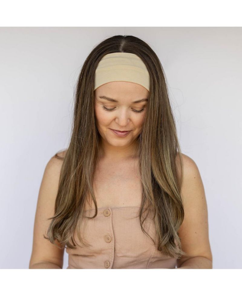 Women's Wide Headwrap Set of 3 - Black + Brown + Beige