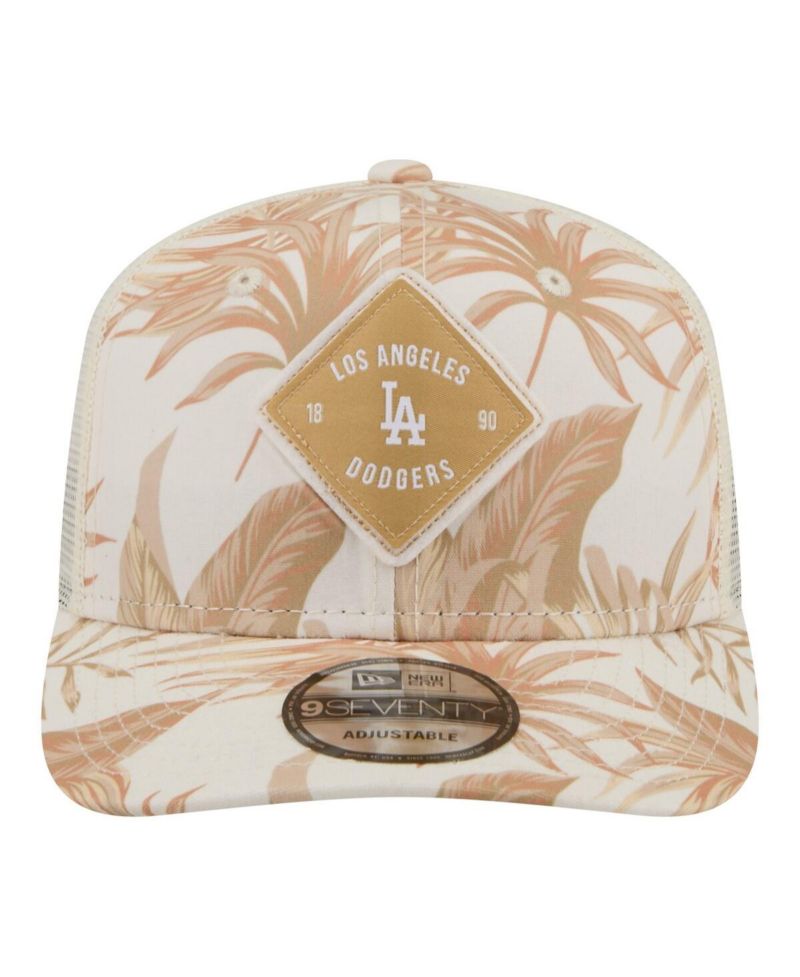 Men's Tan Los Angeles Dodgers Tonal Palm 9SEVENTY Adjustable Trucker Hat