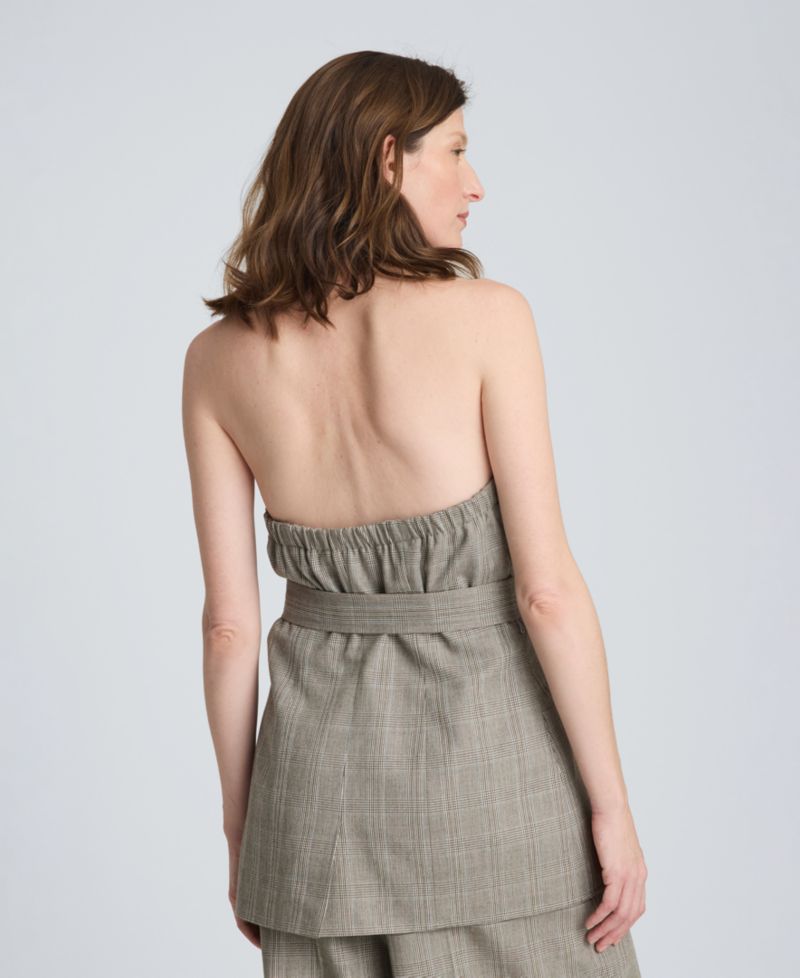 Women's Sleeveless Belted Notch Collar Vest