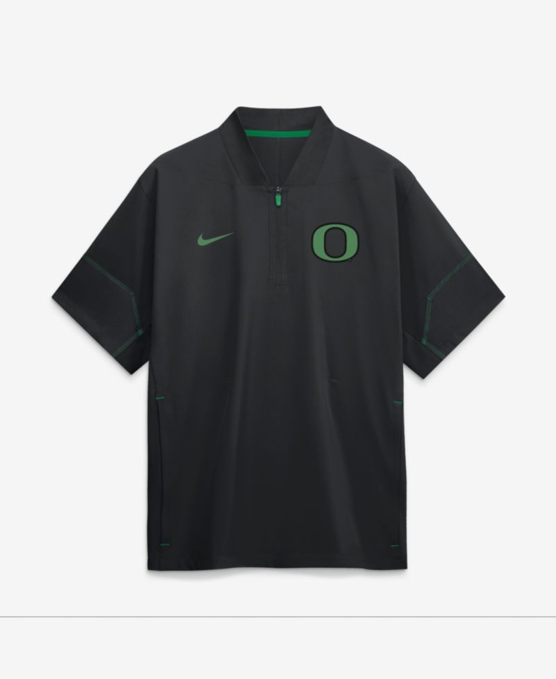 Men's Black Oregon Ducks 2026 Sideline Short Sleeve Quarter-Zip Coach Jacket
