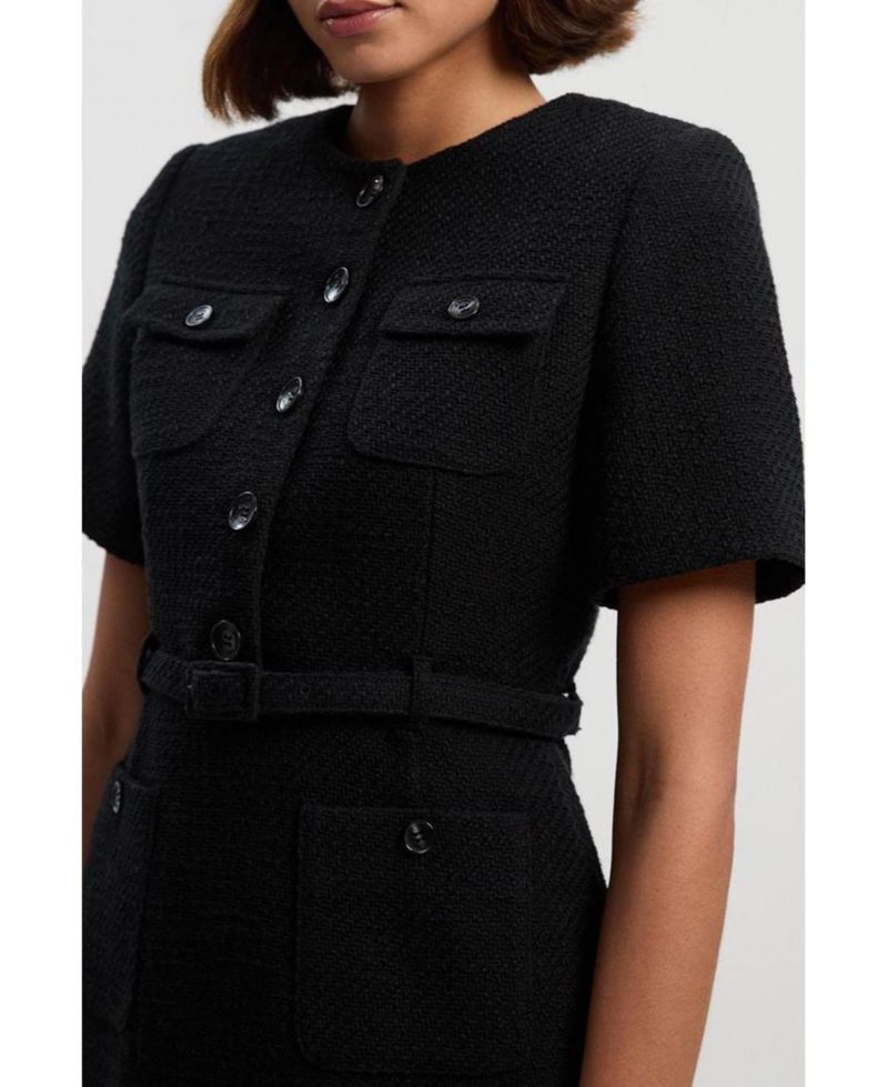 Women's Tweed Belted Mini Dress