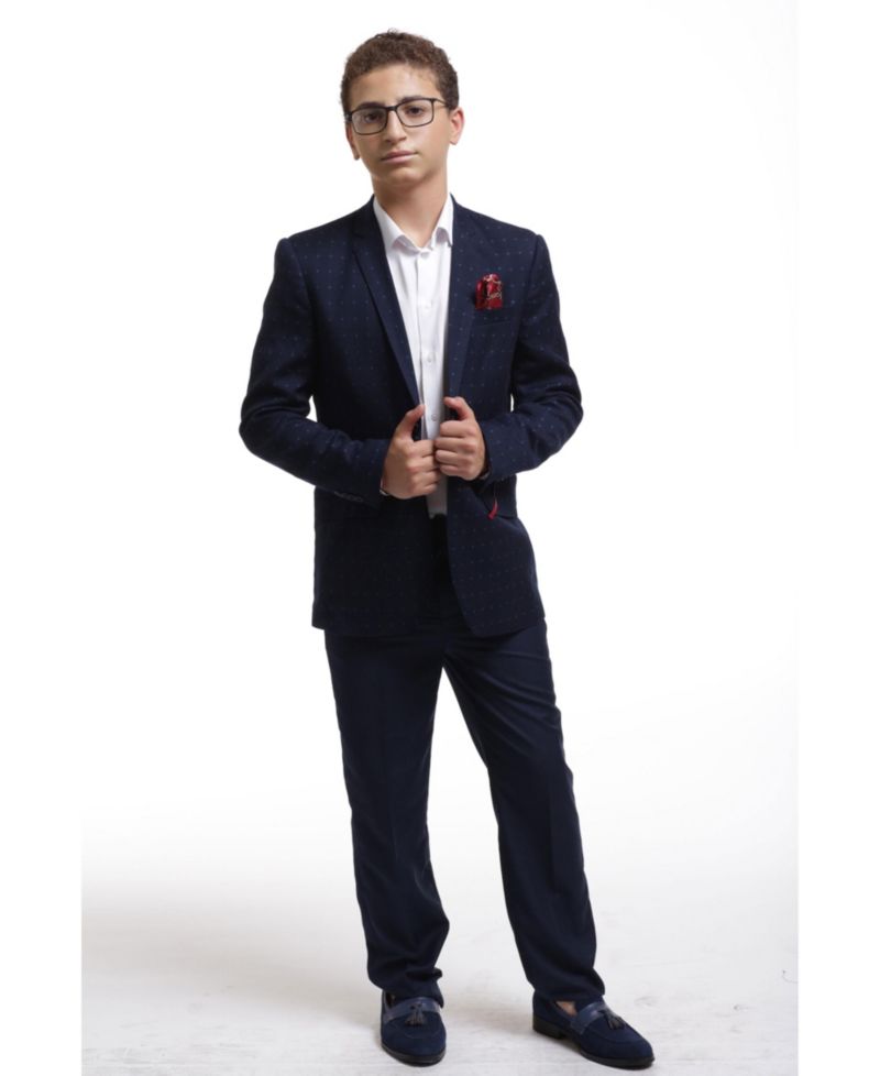 Boys Navy Slim Fit Classic Sports Coat