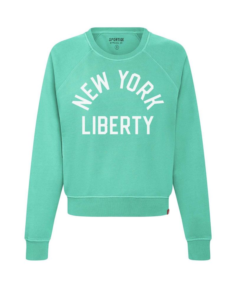 Women's Mint New York Liberty Ashlyn Raglan Sweatshirt