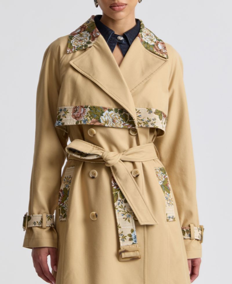 Women's Combo Belted Trench Coat