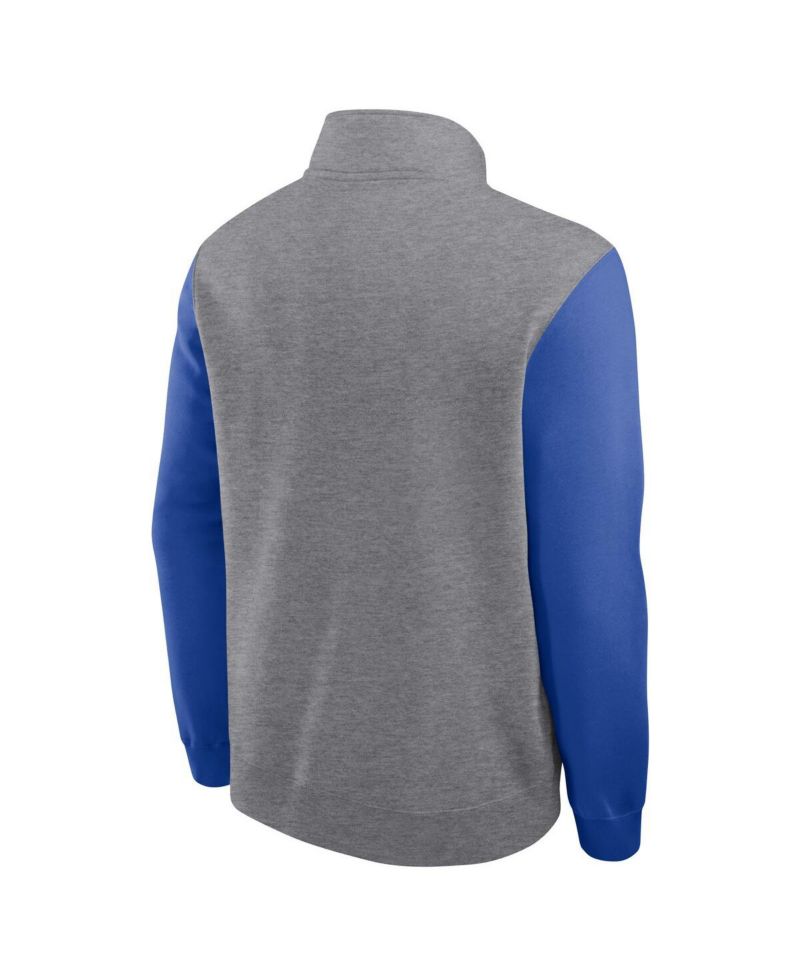Men's Heather Gray Florida Gators Club Fleece Half-Zip Pullover Hoodie