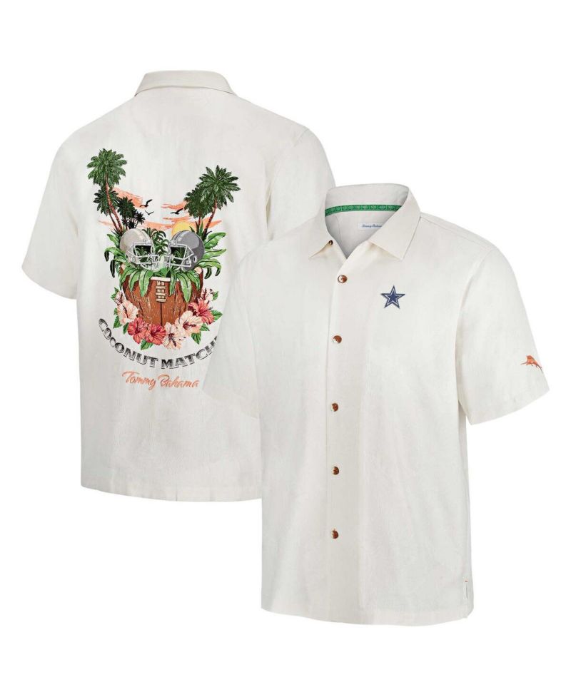 Men's White Dallas Cowboys Coconut Matchup Camp Button-Up Shirt