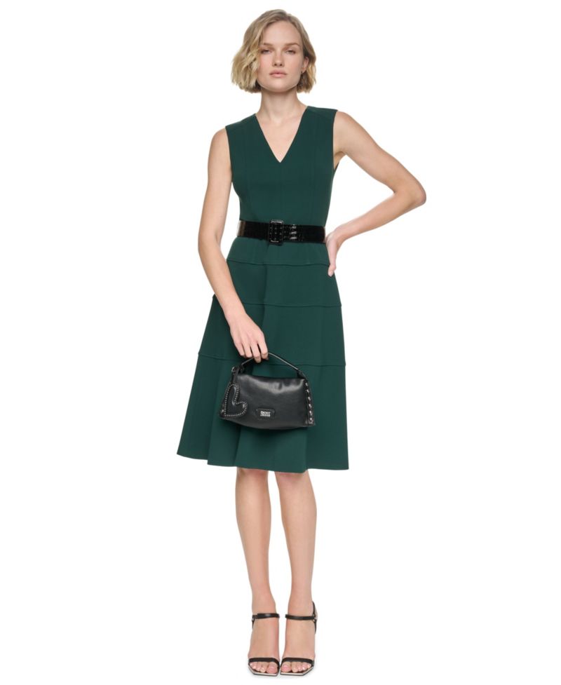Petite Sleeveless V-Neck A-Line Dress