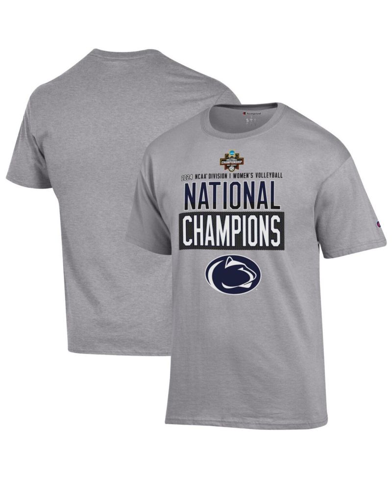 Men's Gray Penn State Nittany Lions 2024 NCAA Women's Volleyball National Champions Locker Room T-Shirt