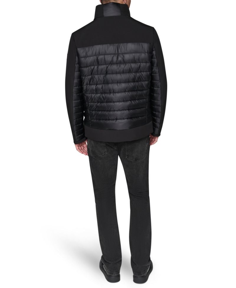 Men's Mixed Media Quilted Jacket