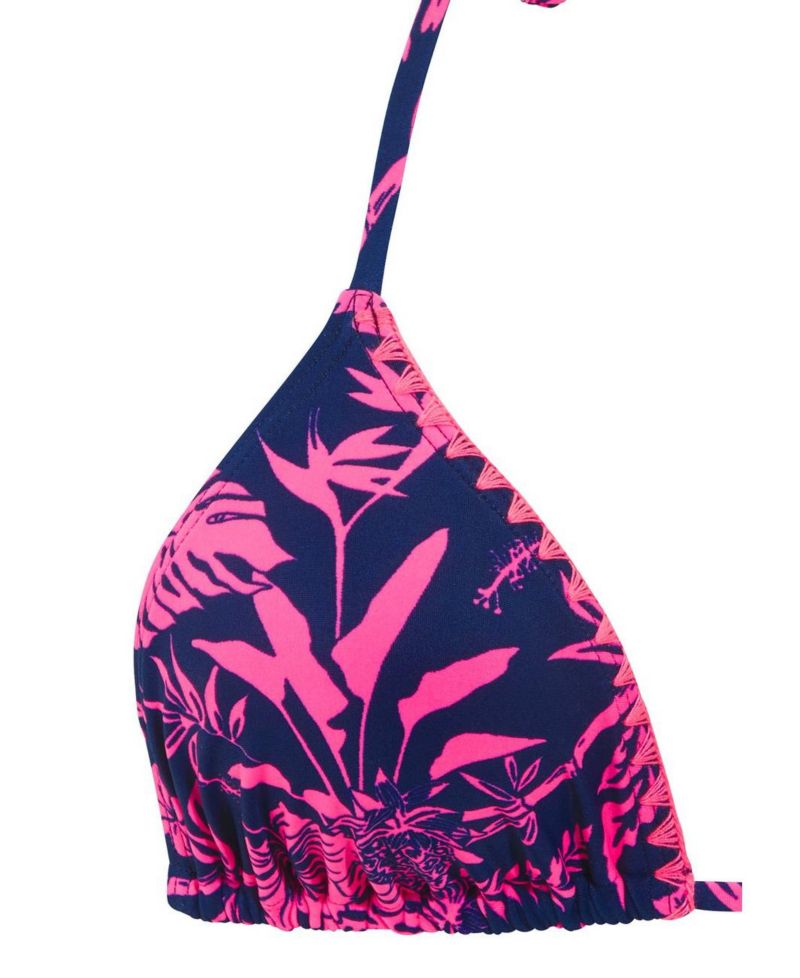 Women's Floral Print Tropical Removable Pads Triangle Bikini Top
