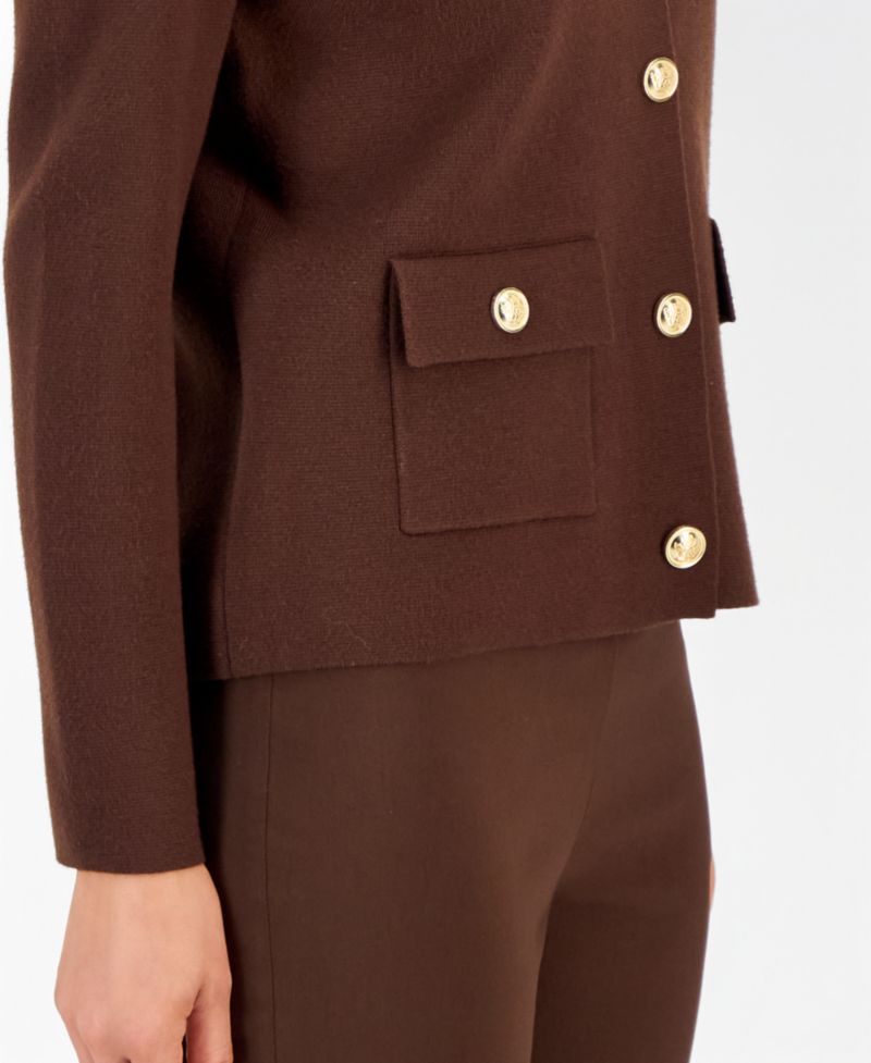 Petite Button-Front Cardigan