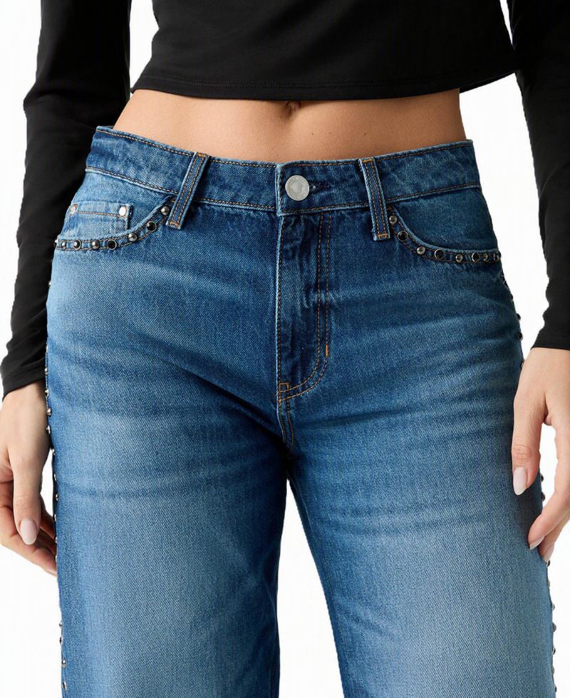 Women's Mid-Rise Slouchy Fit Straight-Leg Jeans
