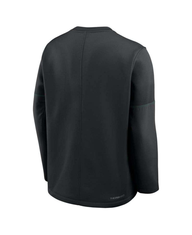 Men's Black Oregon Ducks 2026 Sideline Coaches Therma-FIT Long Sleeve Top