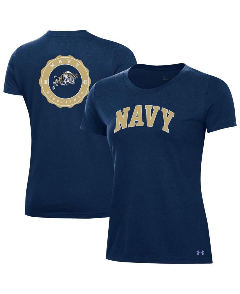 Women's Navy Midshipmen Essentials 2-Hit Performance T-Shirt