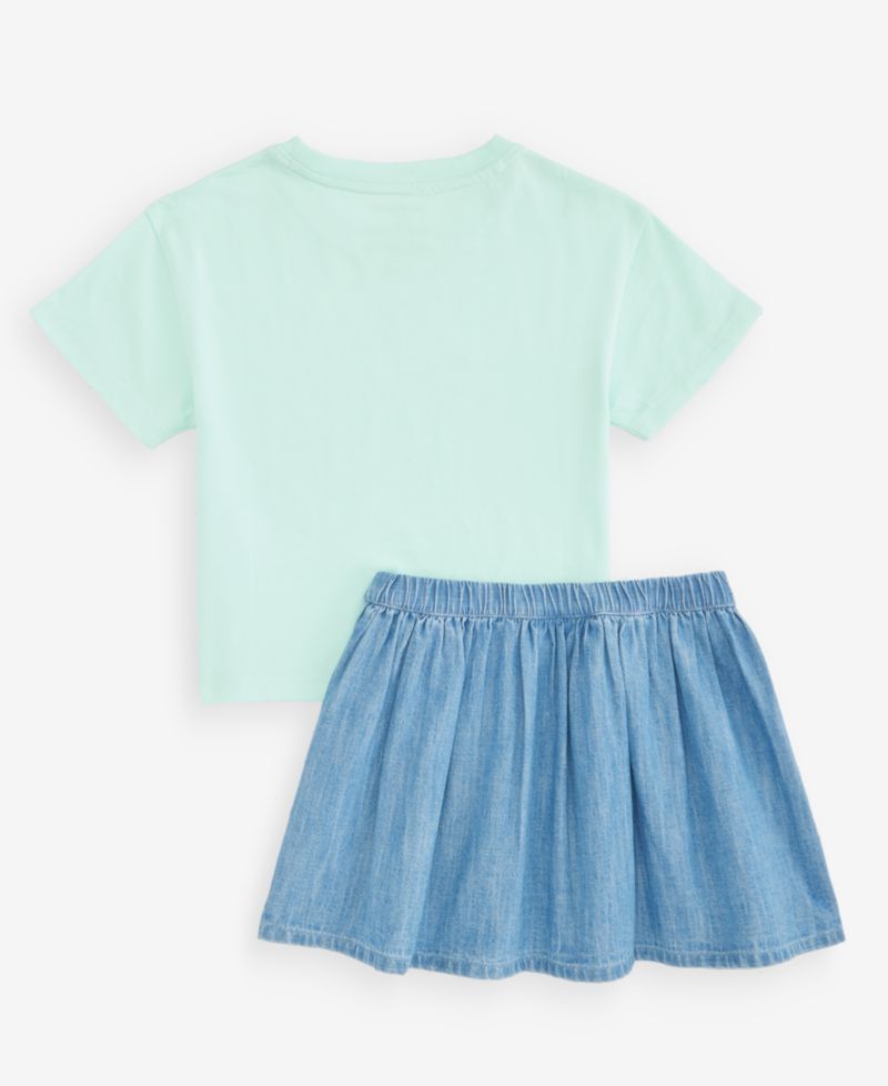 Toddler Girls' 12M-5T Necklace T-Shirt and Bubble Skirt, 2-Piece Set
