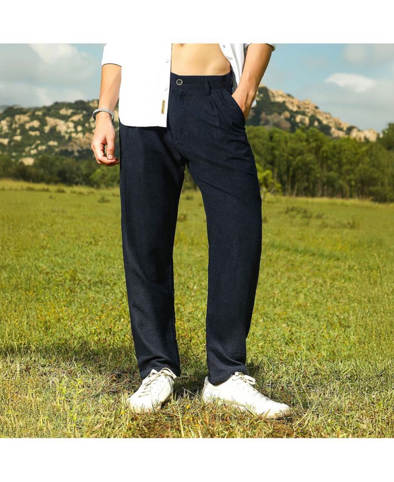 Men's Prussian Blue Velvique Tailored Trousers