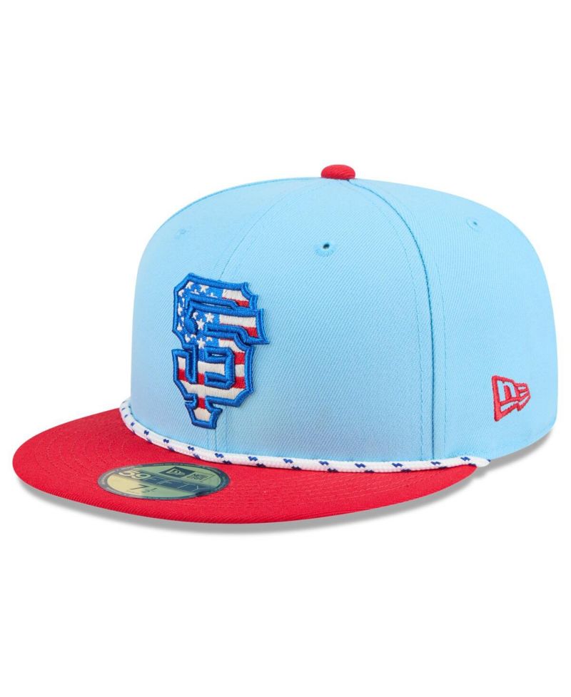 Men's Light Blue/Red San Francisco Giants 2025 Fourth of July 59FIFTY Fitted Hat