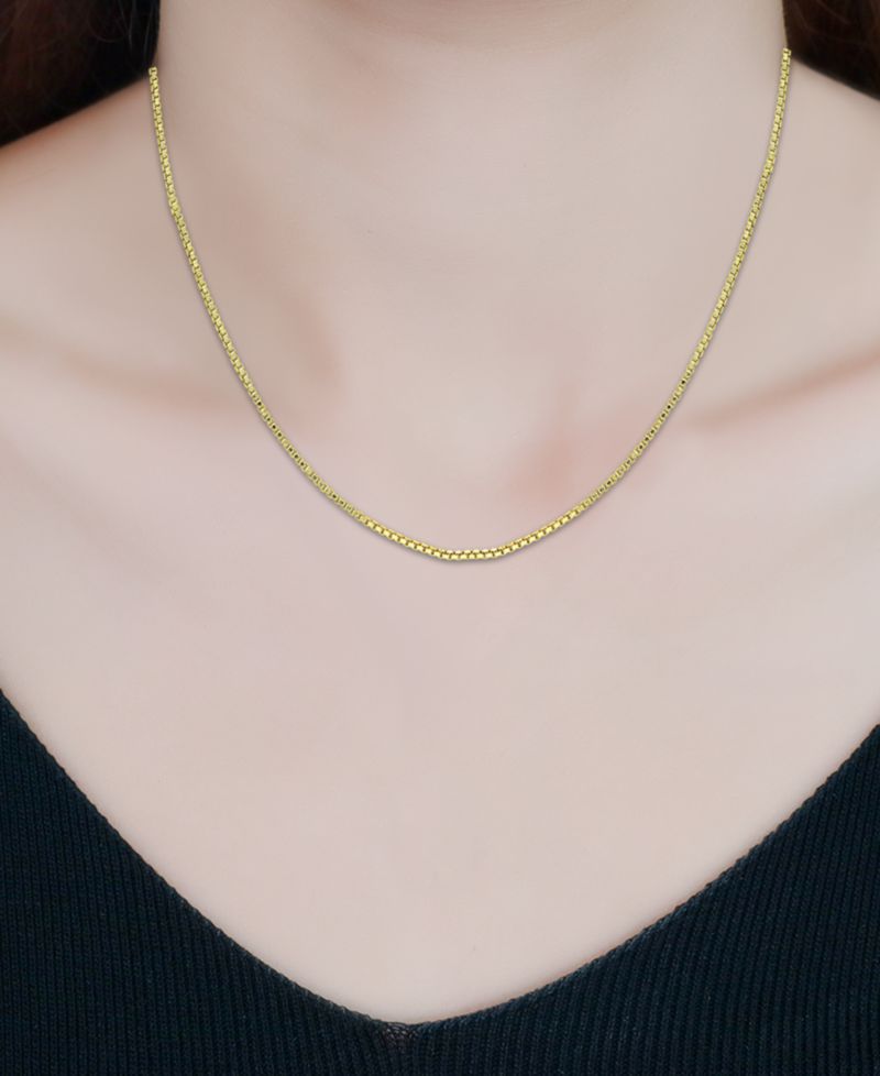 Box Link 18"-30" Chain Necklace in In Sterling Silver