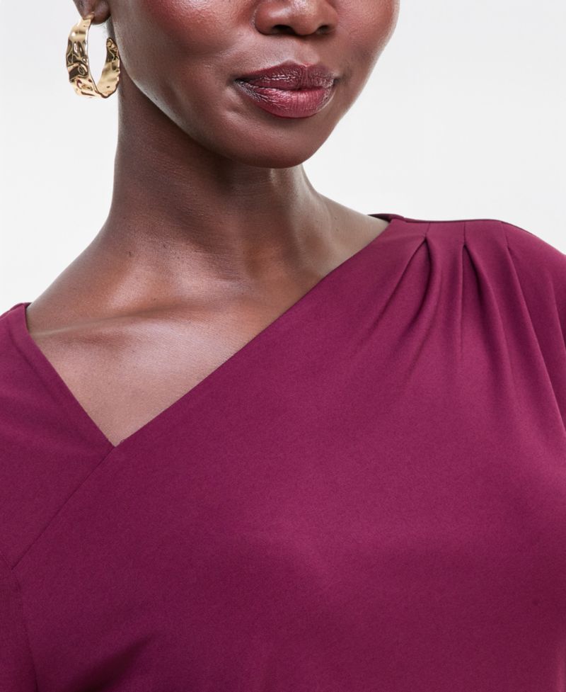 Women's Asymmetrical-Neck Long-Sleeve Top