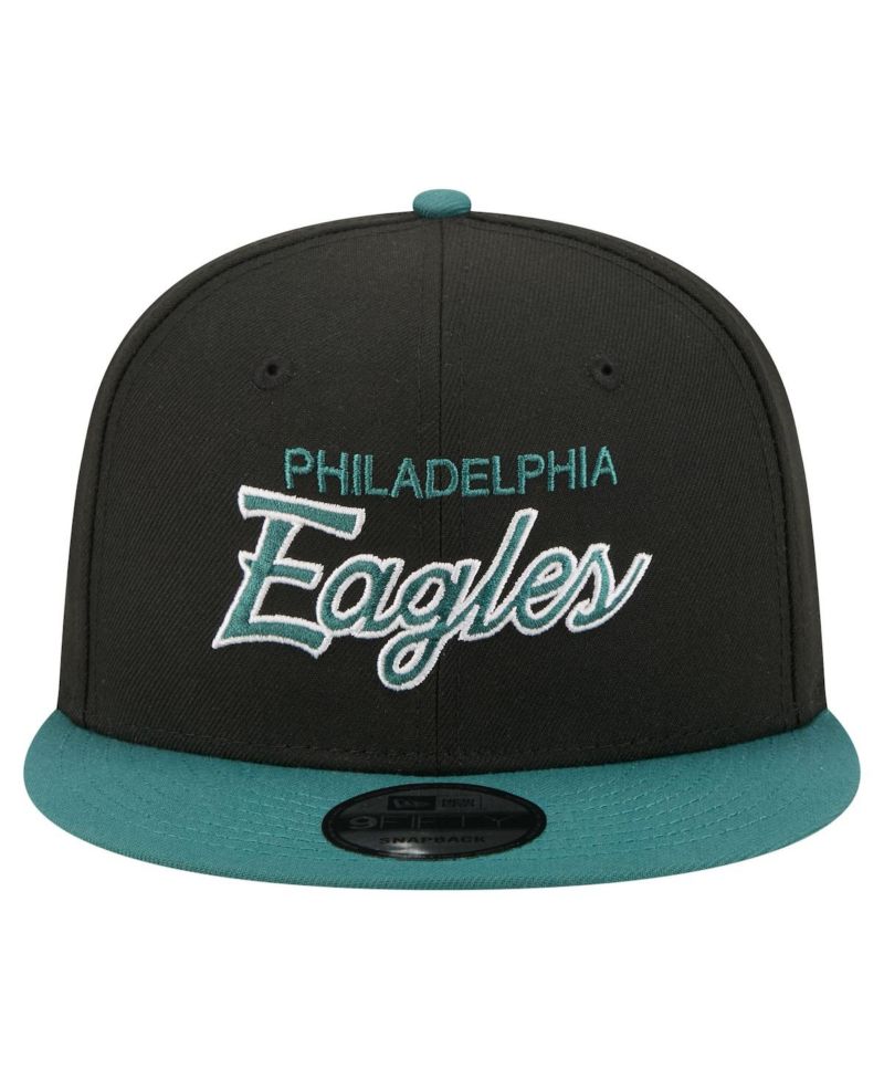 Men's Black Philadelphia Eagles Core Team Script 9FIFTY Snapback Hat