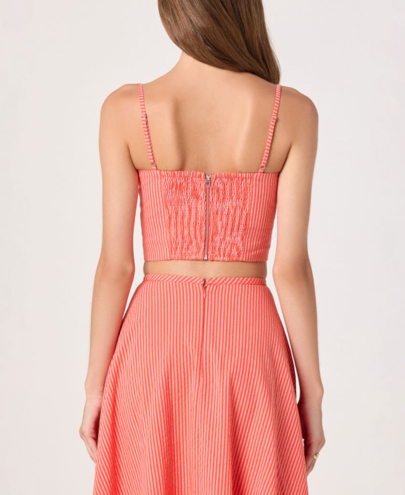 Women's Maya Sweetheart Neck Striped Cropped Bustier Tank Top