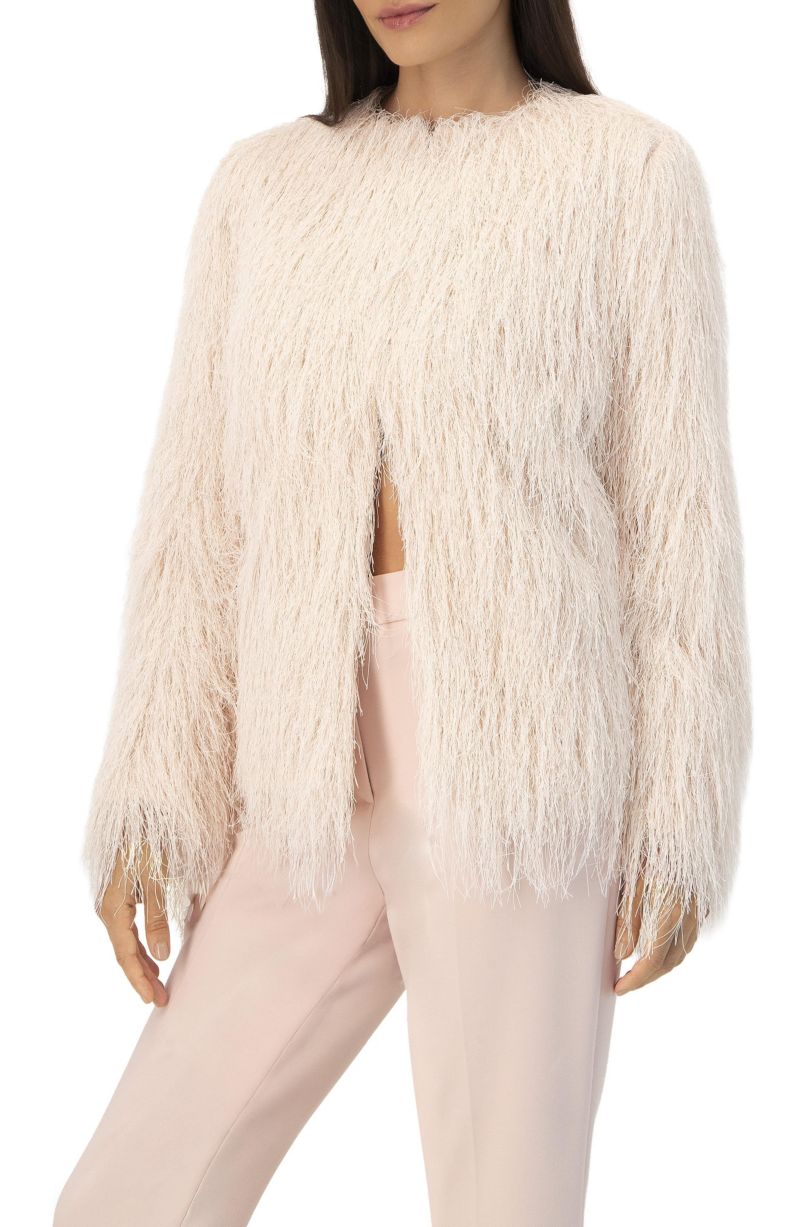 Women's Fringe Coat with Snap Closures