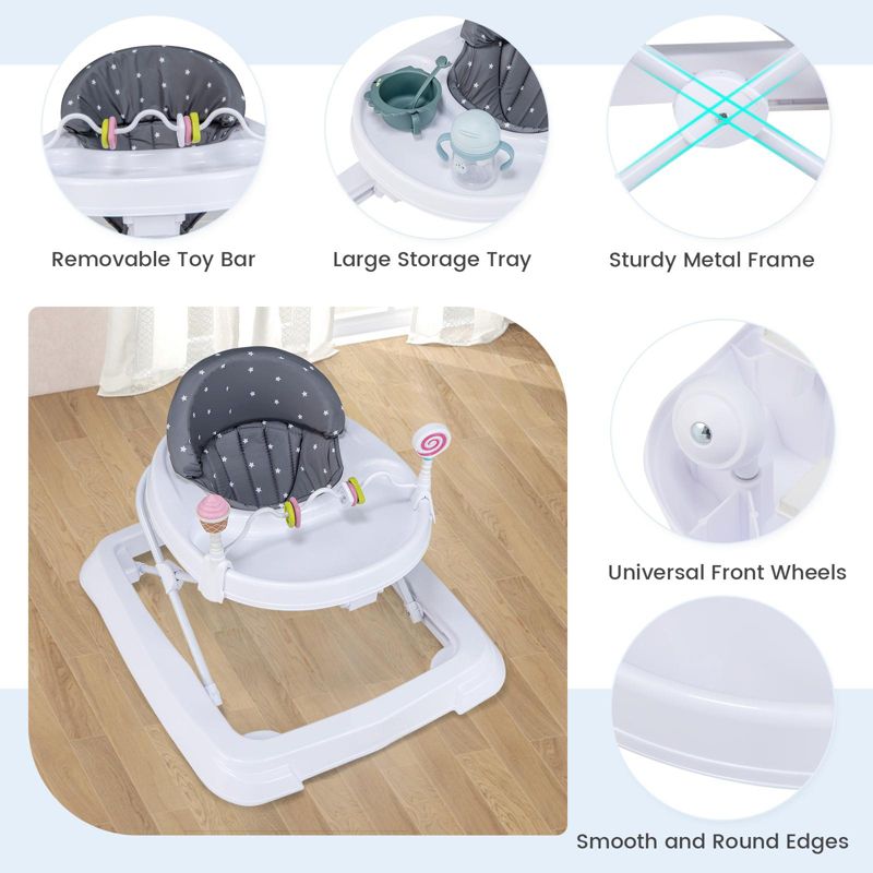 Baby Adjustable-Height Foldable Walker