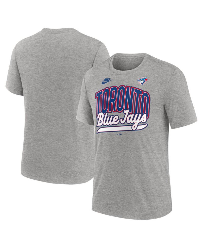 Men's Heather Gray Toronto Blue Jays Cooperstown Collection Retro Tri-Blend T-Shirt