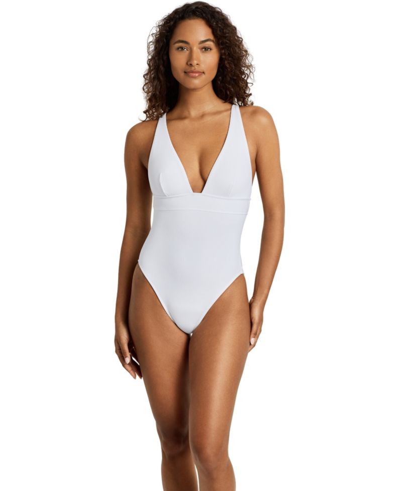 Women's V-Neck One-Piece Swimsuit