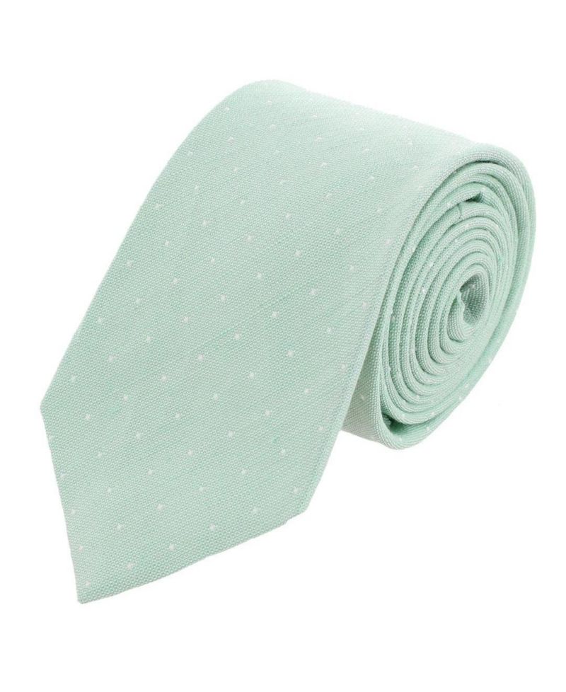 Men's Churchill Chambray Polka Dot Linen Blend Necktie