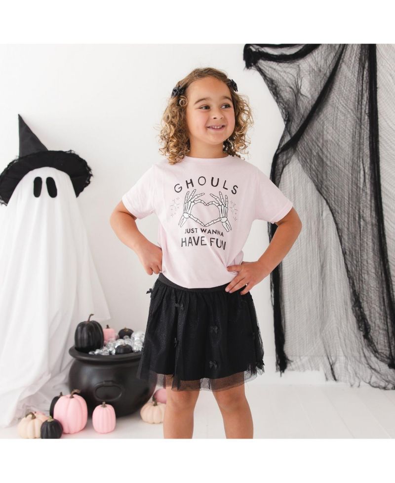 Girls' 4-16 Ghouls Just Wanna Have Fun Short-Sleeve Crewneck Graphic T-Shirt