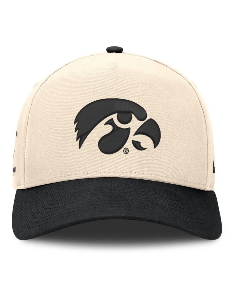 Men's and Women's Natural/Black Iowa Hawkeyes Campus Prep Rise Adjustable Hat